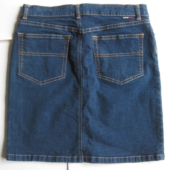 Y2K 2000s Tommy Hilfiger blue slit jean skirt - Picture 4 of 6